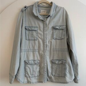 Universal Thread Light Blue Striped Utility Jacket
